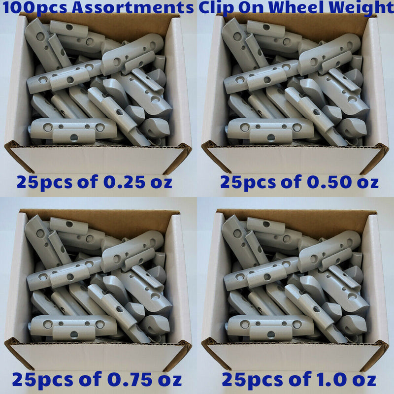 300 Pcs Assort ZINC COATED Clip On Wheel Weight Balance AW STYLE .25 .50 .75 1oz