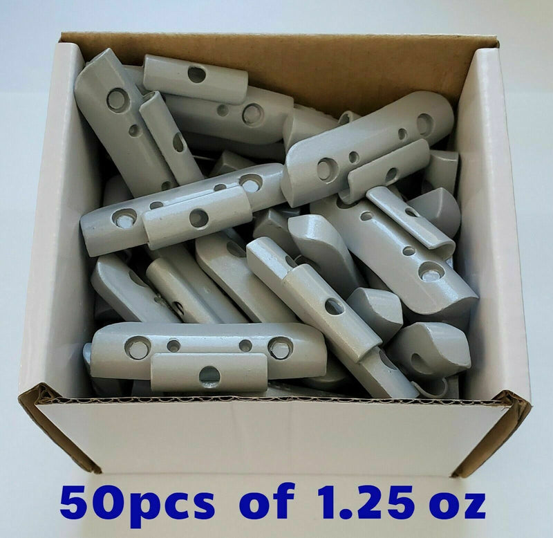 50 Pcs OCTOPUS FE Clip On Wheel Weight Balance ZINC COATED P STYLE 1.25 oz