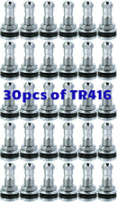 30 PCS KITS TR 416 TR416 TIRE VALVE STEMS .453" & .625" RIM Holes Long 1 1/2"
